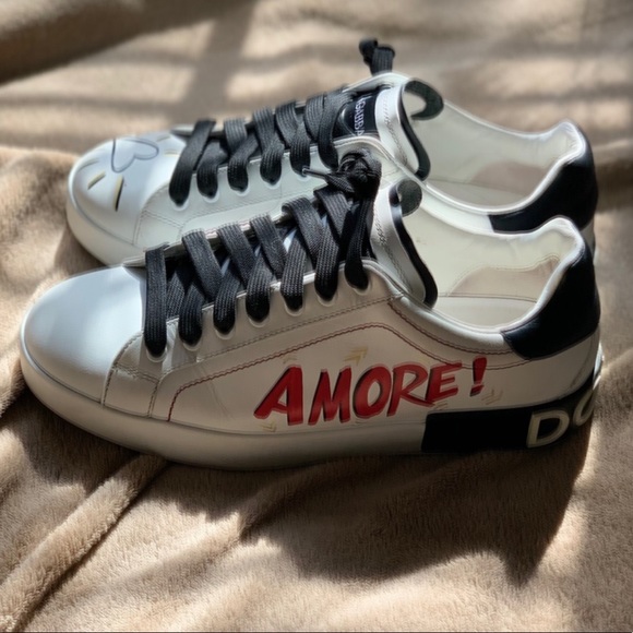 Dolce & Gabbana Calfskin Nappa  Portofino Sneakers Size 8.5 38.5IT - Picture 4 of 12